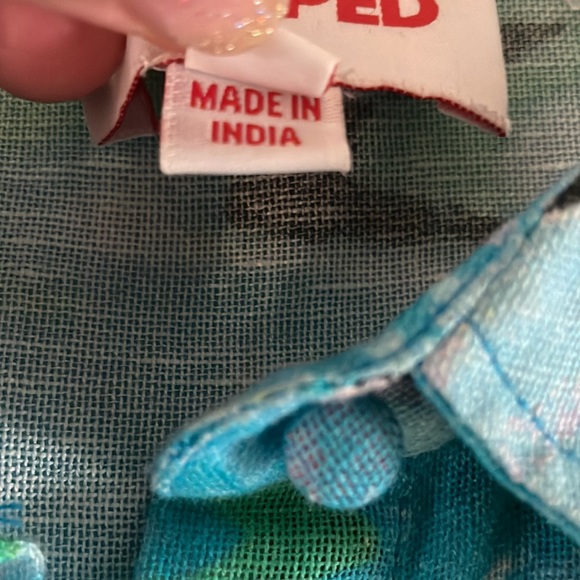 SOLID & STRIPED blue pink green colorful linen cotton short sleeved shirt xs - Picture 9 of 10